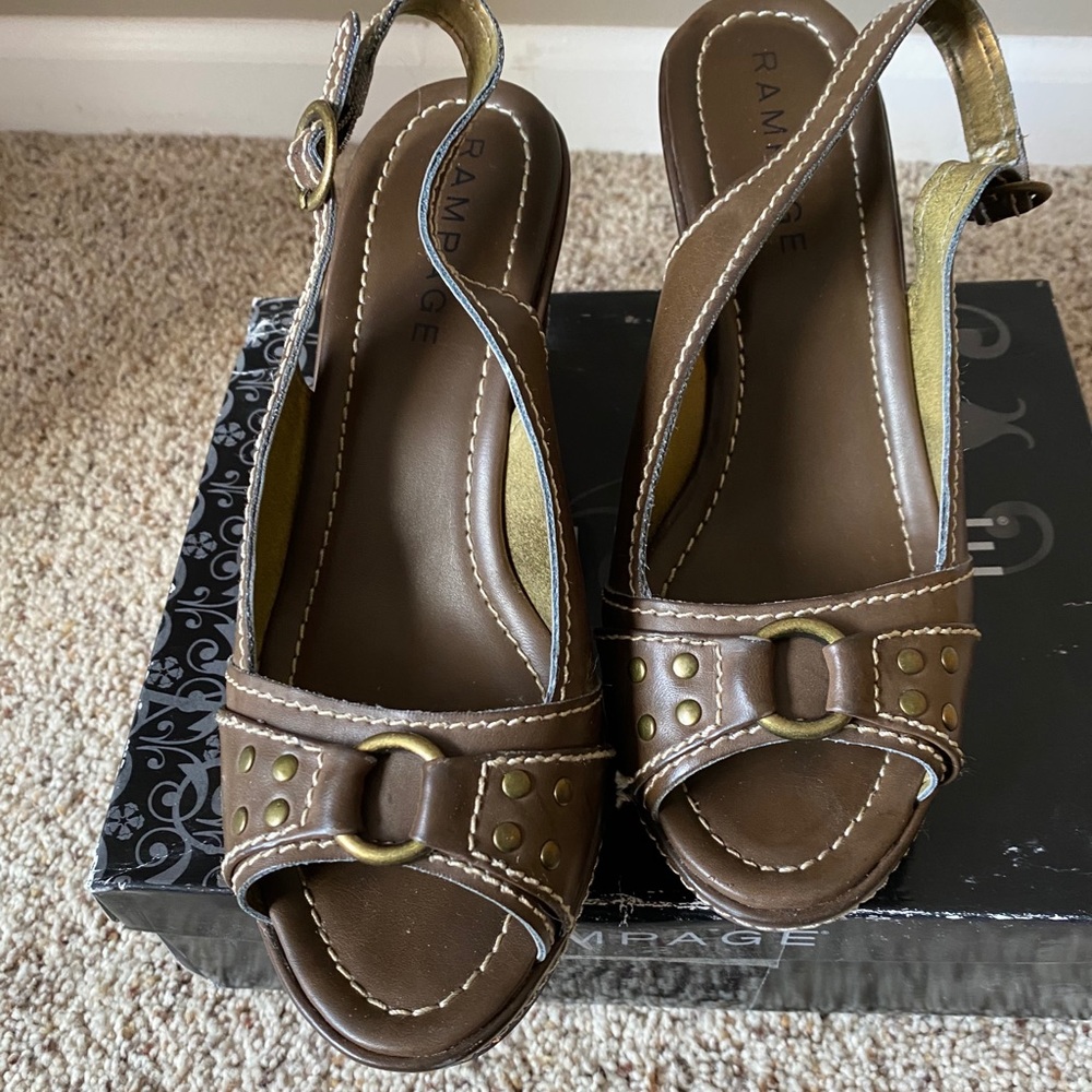 Sling Back Cork Heel Sandal